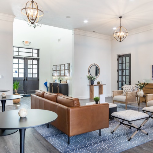 Clubhouse lounge with furniture and decor