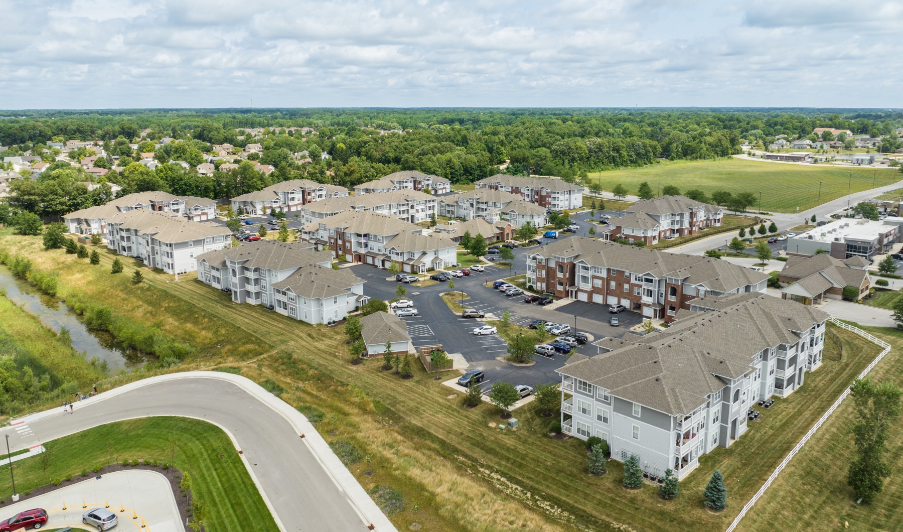 Aerial view of Oak Crossing in Fort Wayne, Indiana