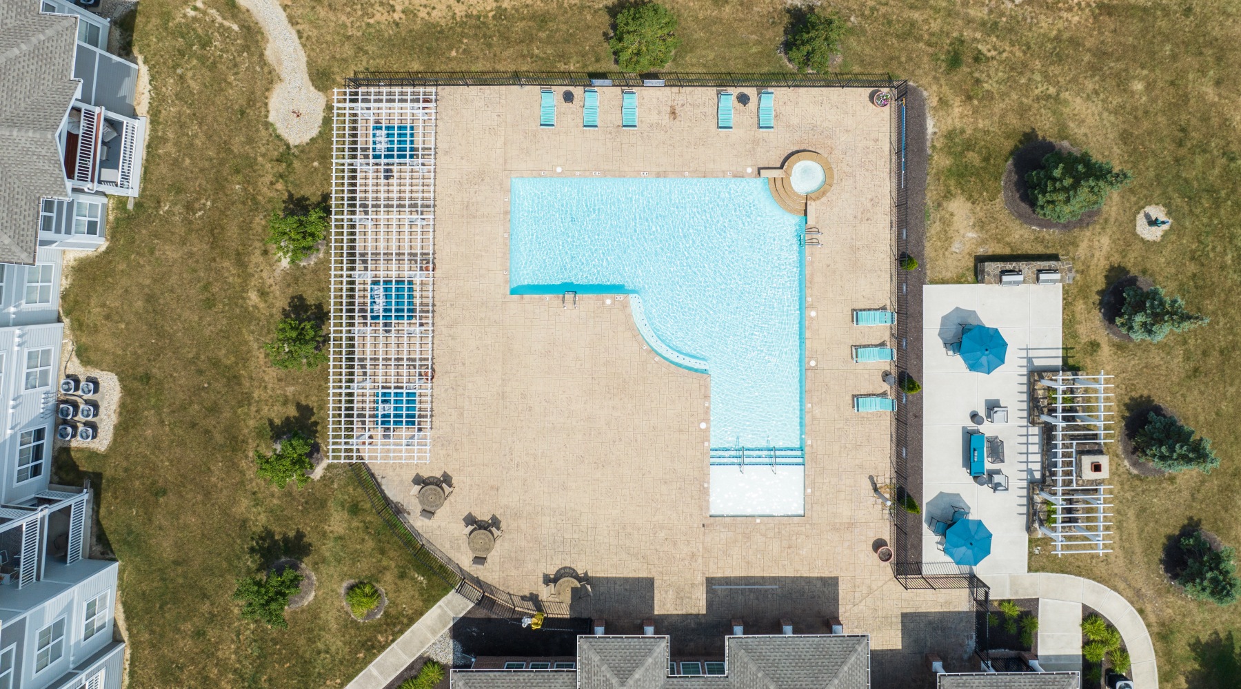 Aerial view of pool